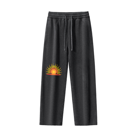 Frayed Enzyme Washed Fleece Sweatpants