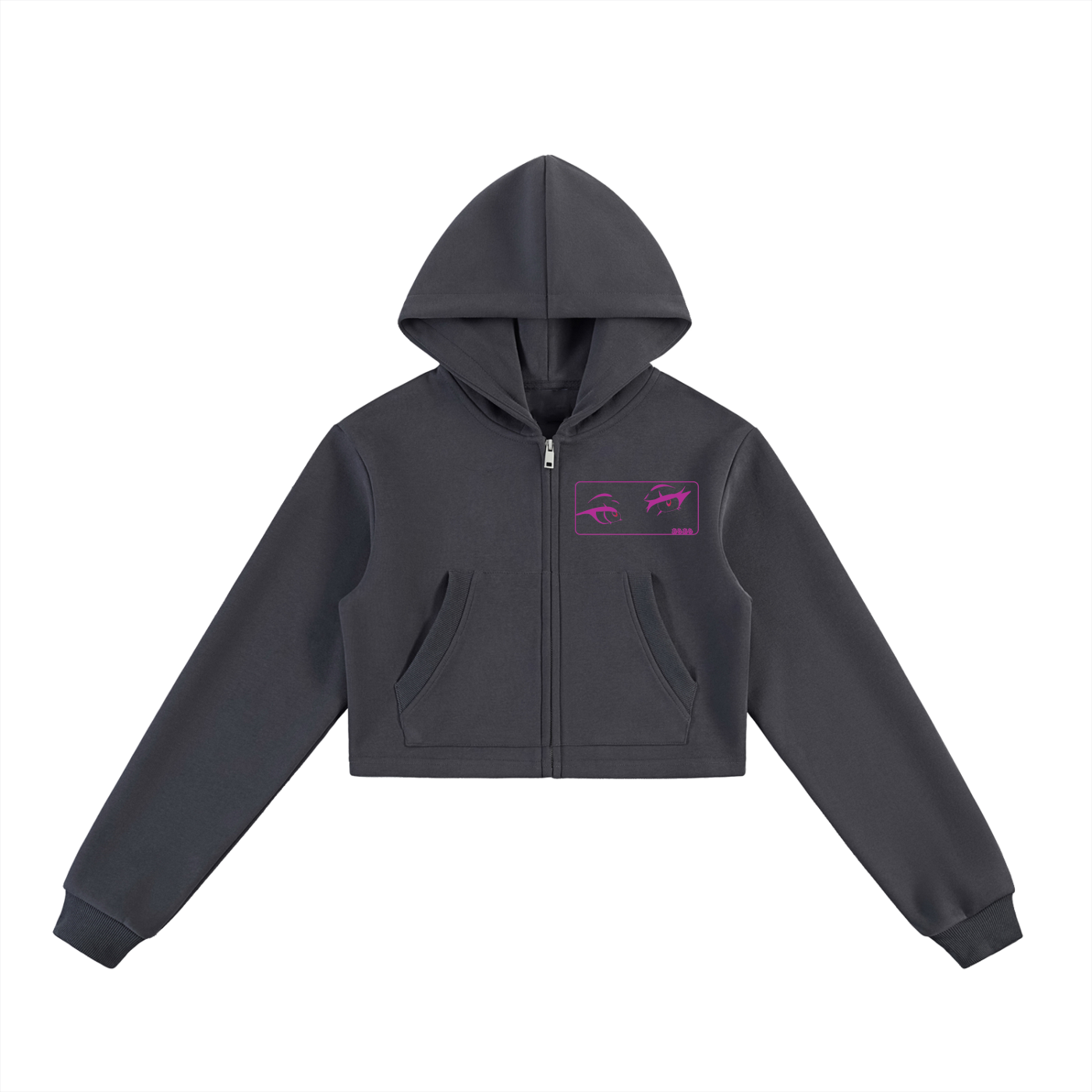 Anime Eyes - Essential Cropped Zip-Up Hoodie