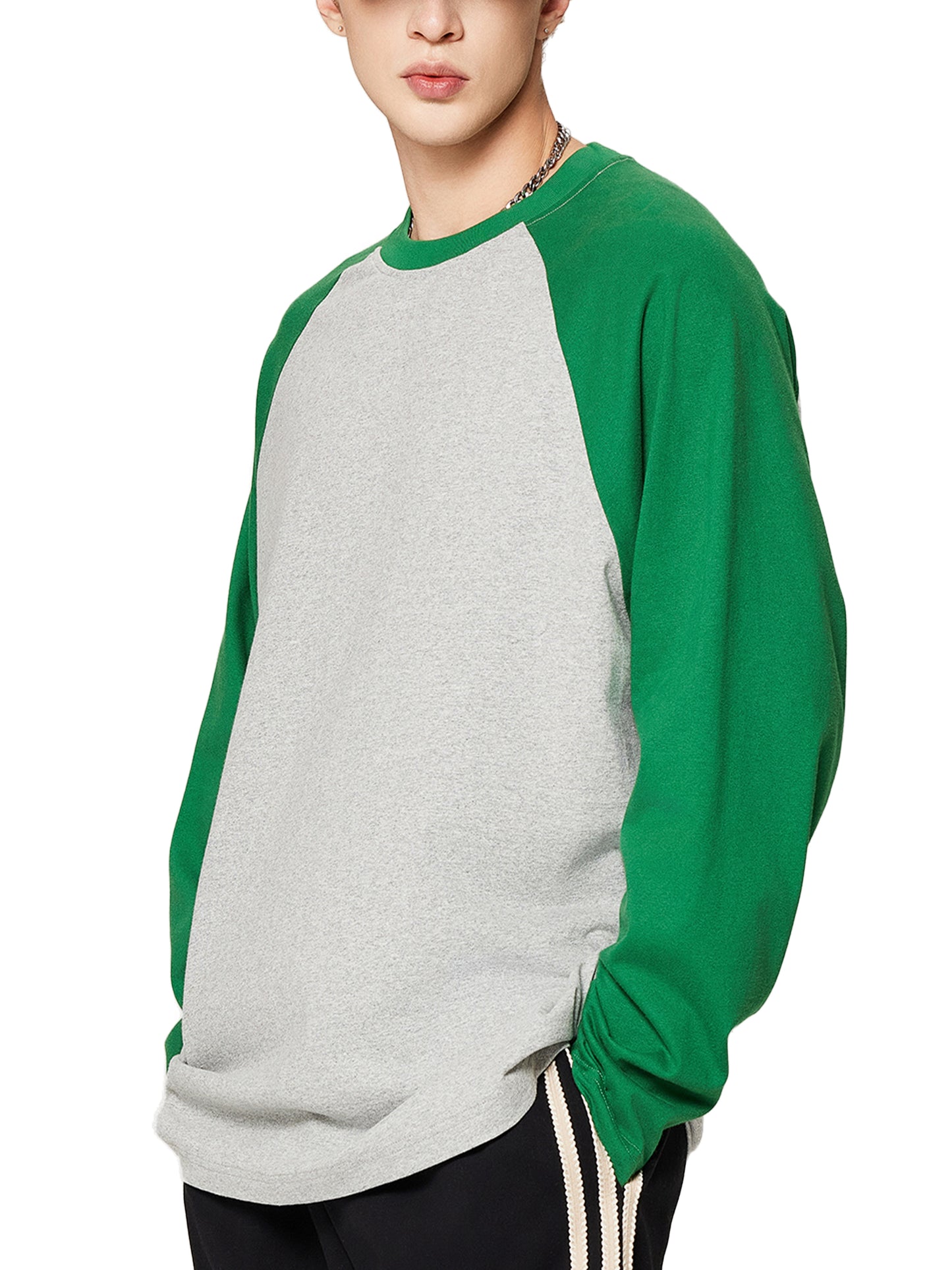 Anime eyes - Color-Blocked Raglan Long-Sleeve T-Shirt
